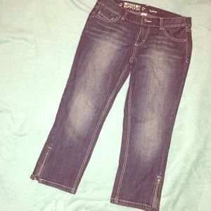 Skinny Blue Jean Capri Pants